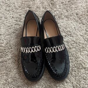 LOFT Black Patent Leather Loafers